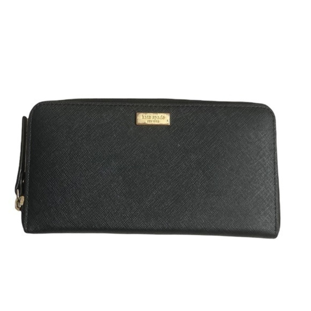 Kate spade black saffiano leather clutch wallet